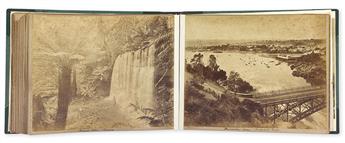 (FIJI, TASMANIA, OCEANIA--EARLY PHOTOGRAPHS.) Album containing 57 mounted albumens of Oceanic peoples and locations,